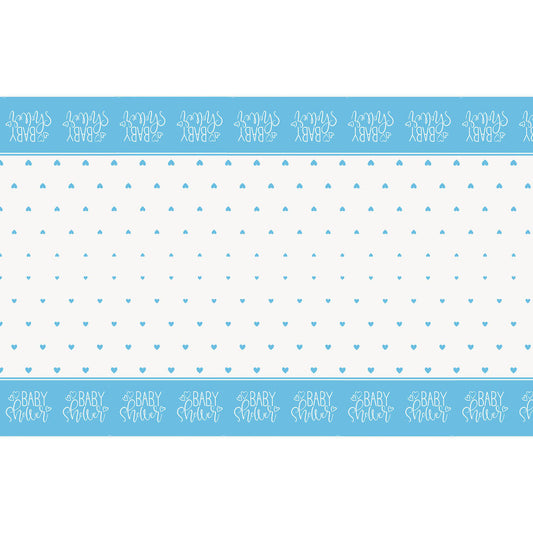 Blue Hearts Baby Shower Tablecover