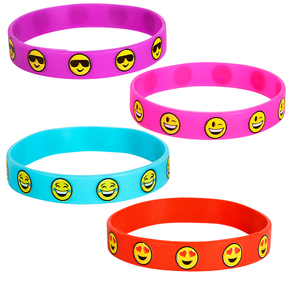 8pcs 7.75" Rubber Emoticon Bracelets Favours