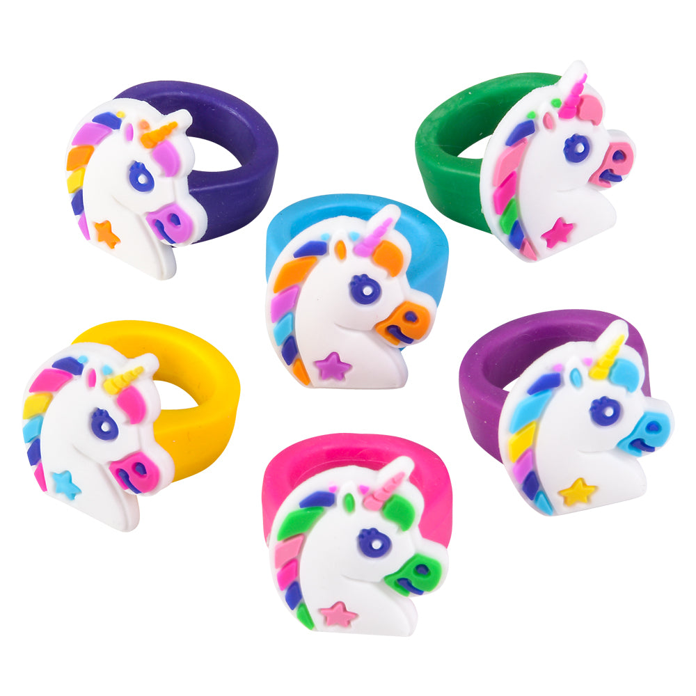 8pcs 1" Unicorn Rubber Rings Favours