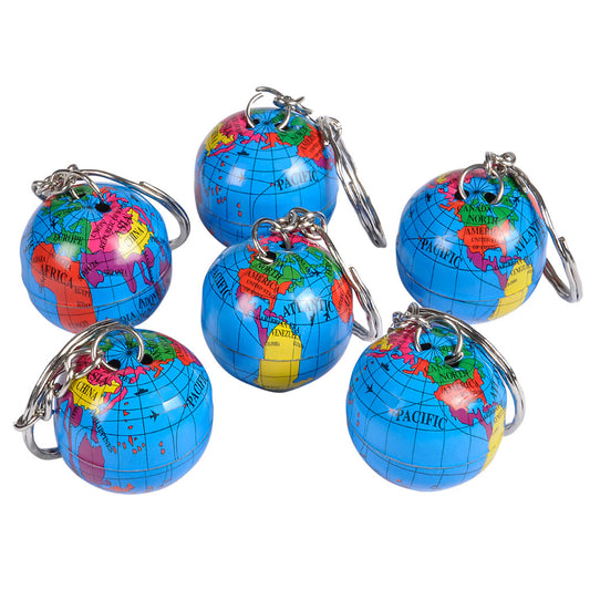 12pcs 1" Globe Keychain Favours