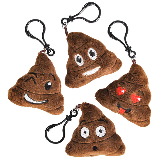 6pcs 2.75" Plush Poop Keychain Favours