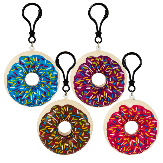 4pcs 2.75" Squish Donut Backpack Clip