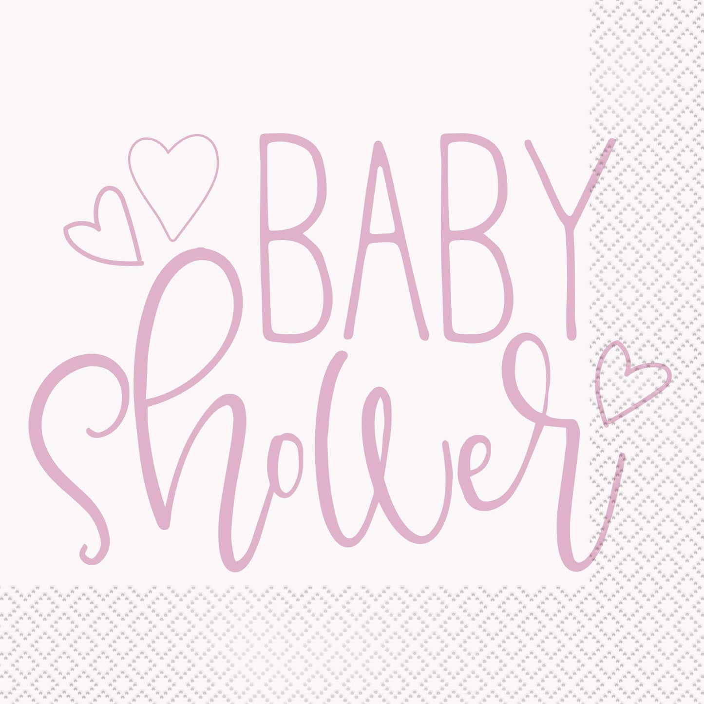 16pcs Pink Hearts Baby Shower Luncheon Napkins