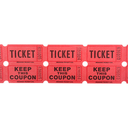 Approximately 2000pcs Double Roll Ticket Red