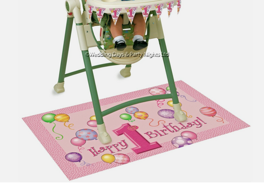 Balloons 1st Birthday High Chair Decorating Kit - Pink