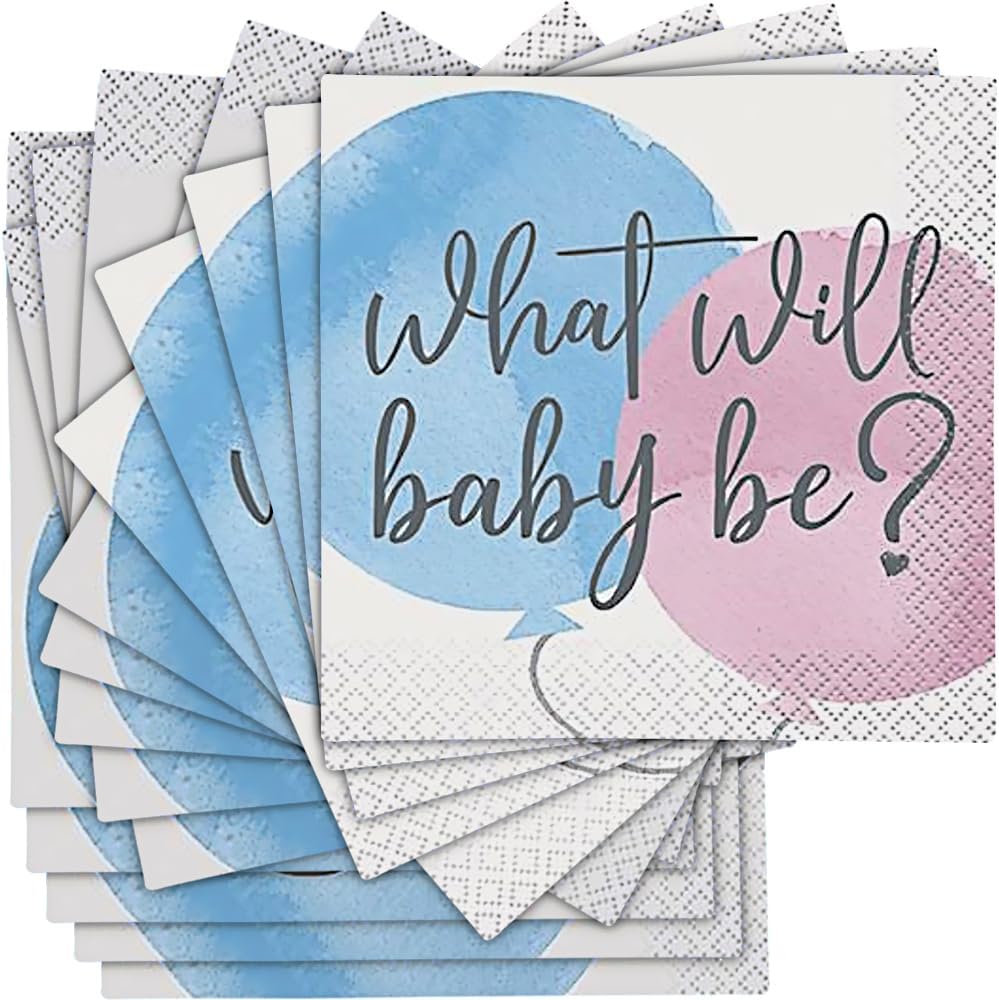 16pcs Gender Reveal Beverage Napkins