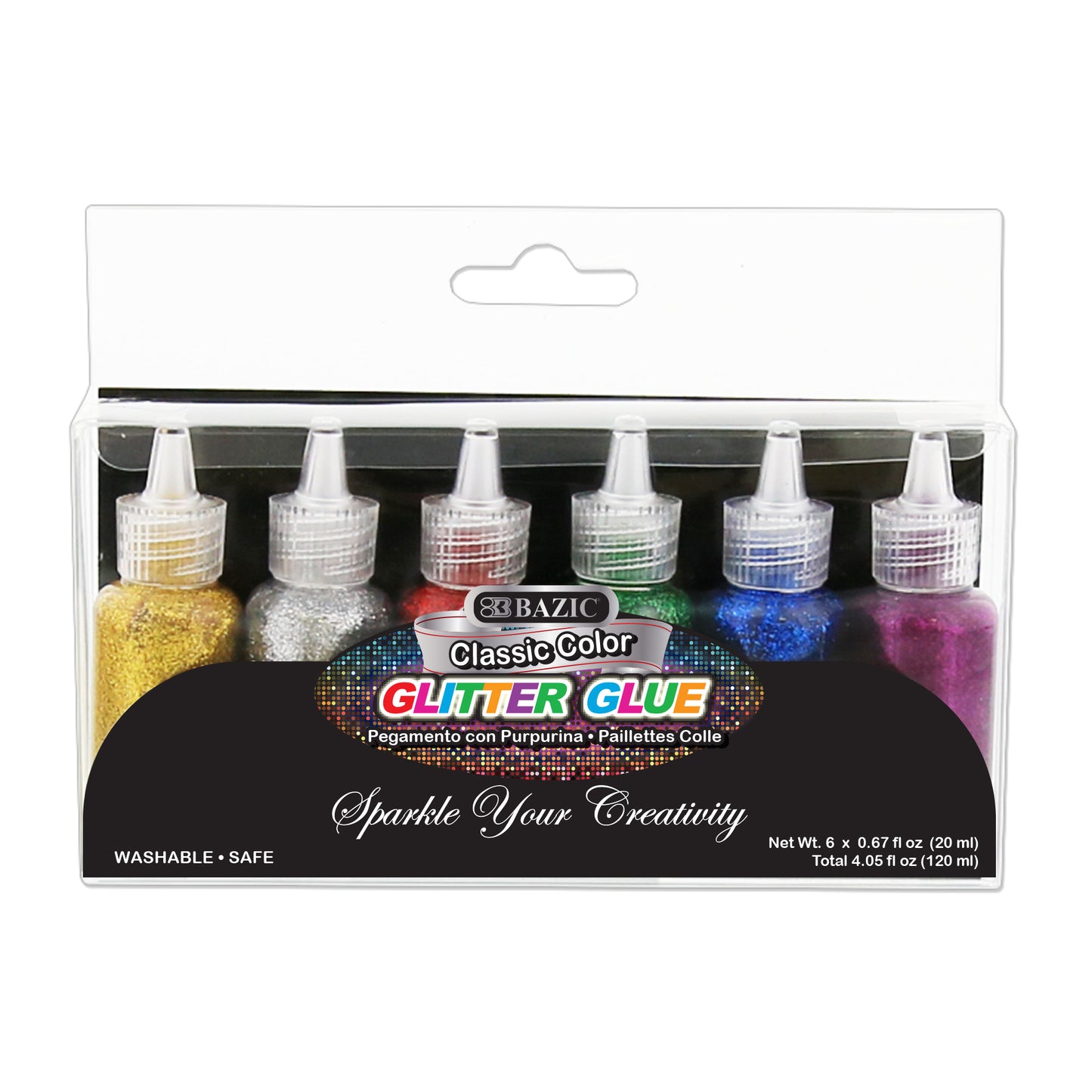 6pcs Classic Colour Glitter Glue