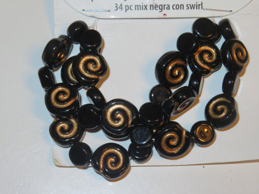 Black Swirl Mix Bead Set