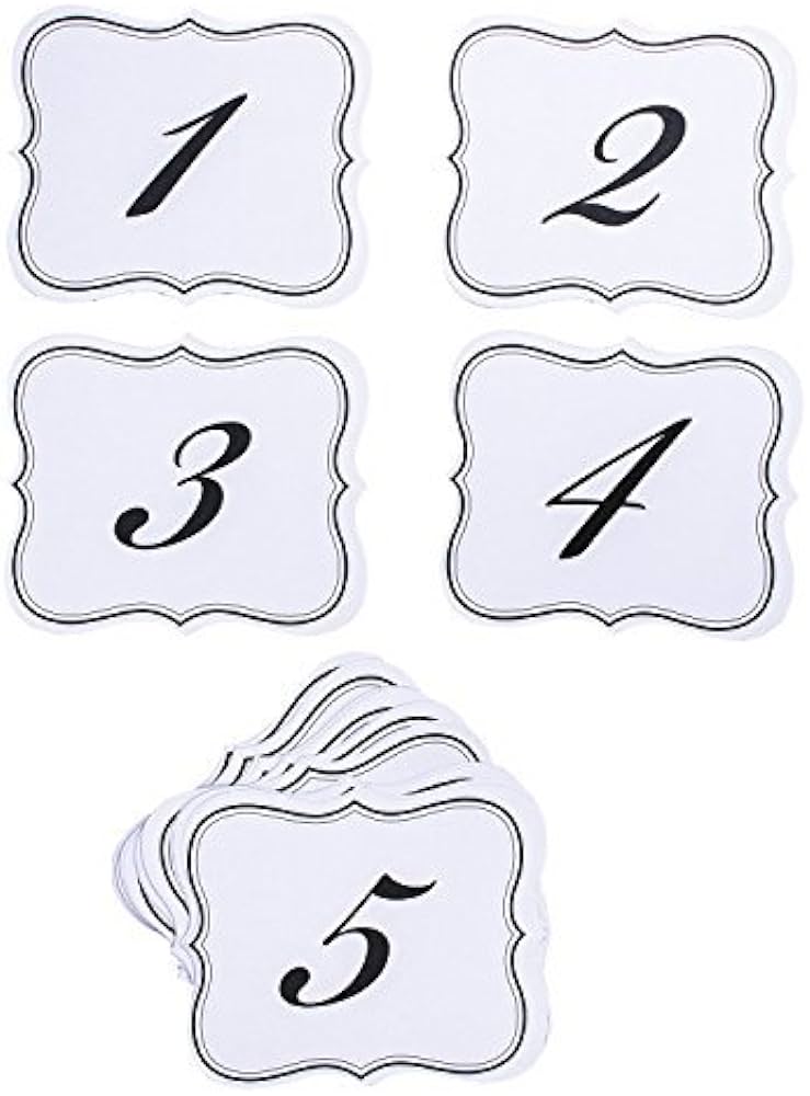 25pcs David Tutera Table Numbers (1-25)