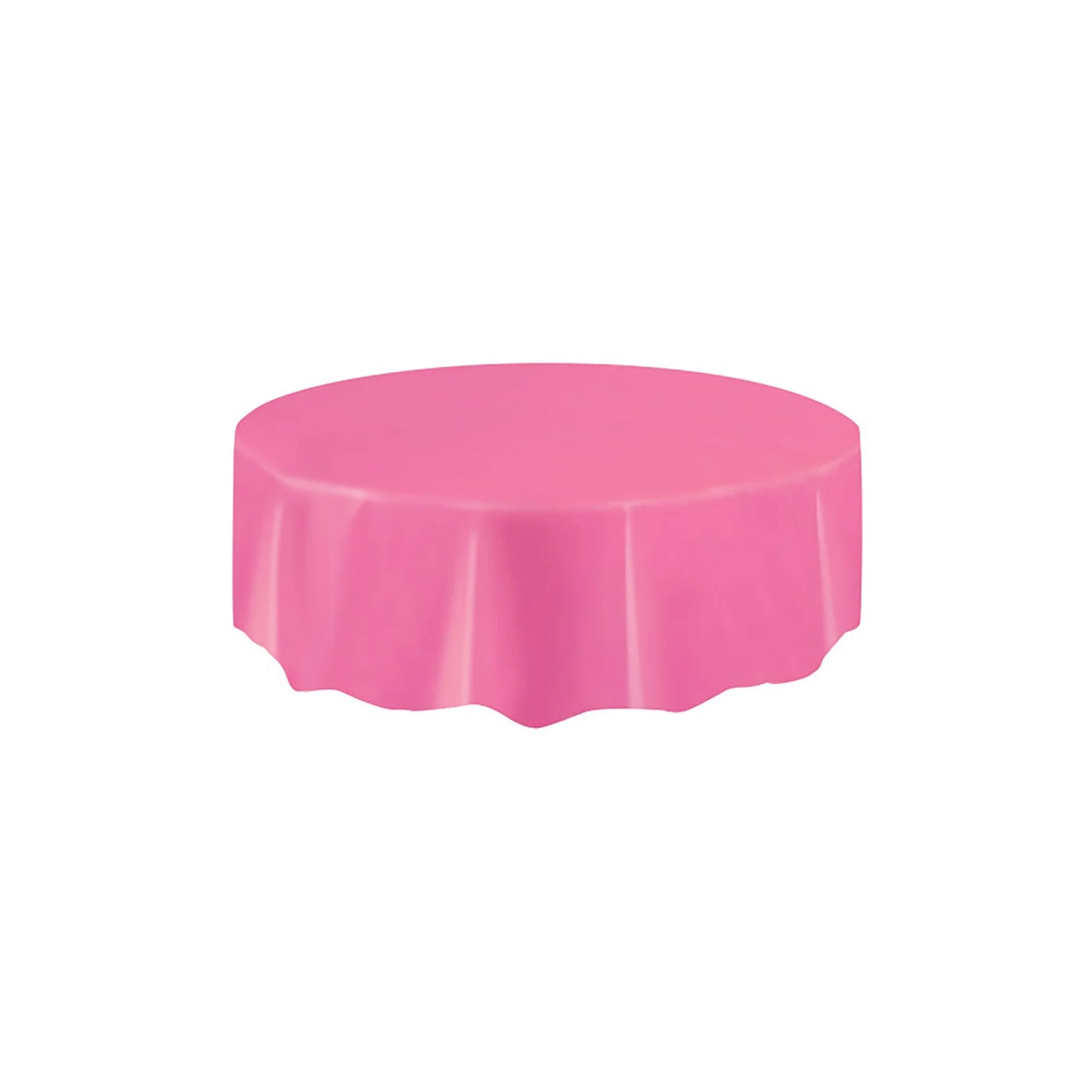 84" Plastic Round Tablecover (Hot Pink)