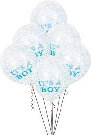 6pcs 12" It's a Boy Blue Confetti Balloons (Helium)