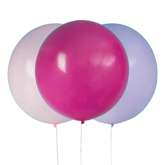 3pcs 24" Pink & Purple Helium Balloons