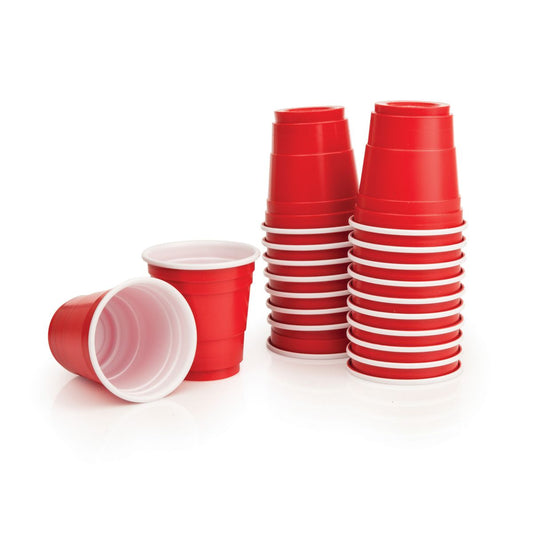 20pcs 2fl. oz Plastic Shot Glasses (Red)