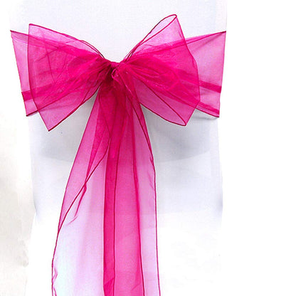 6pcs 2.75m Long Organza Chair Bows